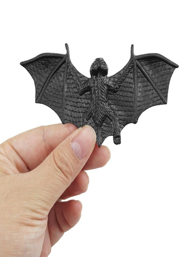 SaktopDeco 4 Inch Black Bats Halloween Decoration Mini 3D Bat Plastic Toy Party Artificial Bats for Crafts Creepy Scary Prank Toys - Image 4